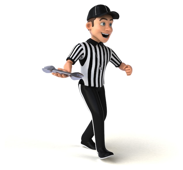 Funny 3D Illustration of an american Referee