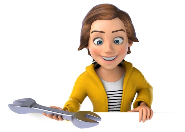 Photo funny 3d illustration of a cartoon teenage girl