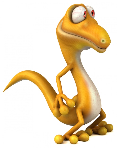 Funny 3d lizard character illustration