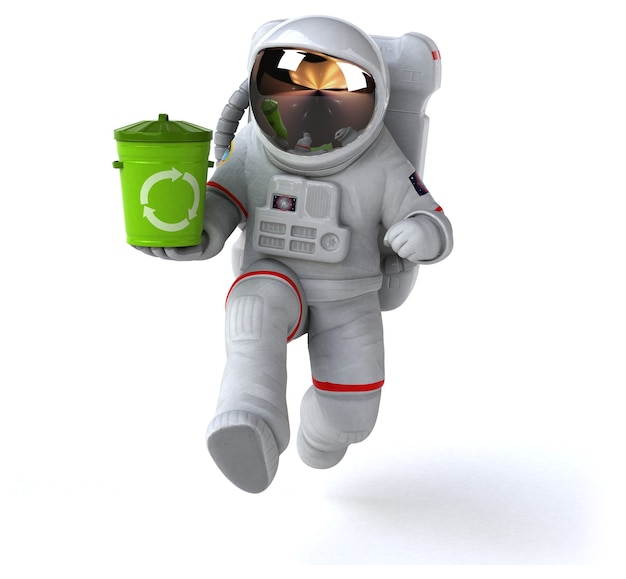 Funny astronaut 3D Illustration