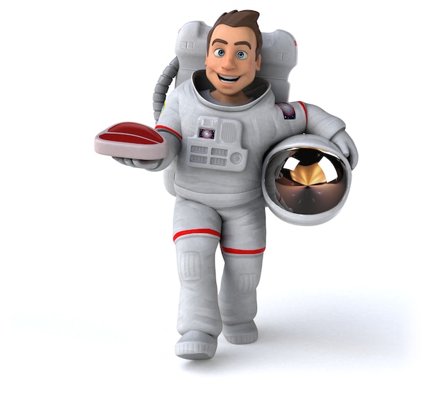 Funny astronaut 3D Illustration