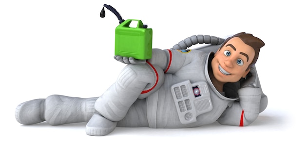 Funny astronaut 3D Illustration