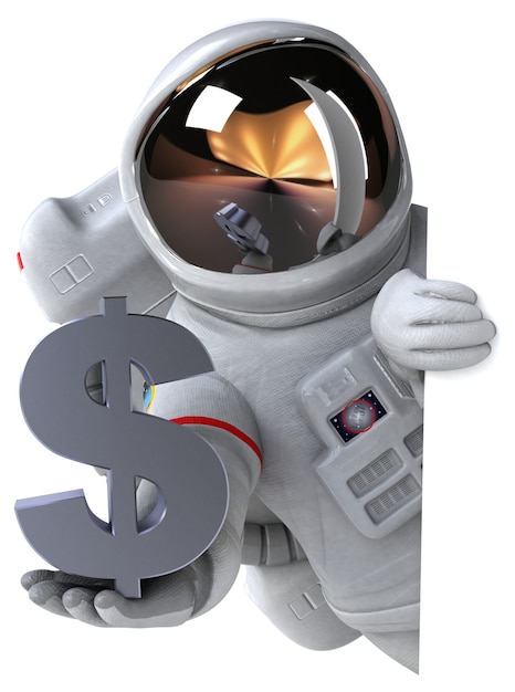 Funny astronaut 3D Illustration