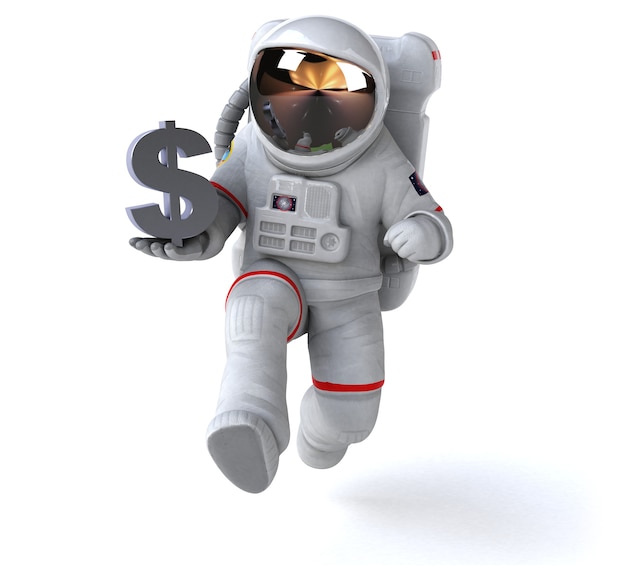 Funny astronaut 3D Illustration