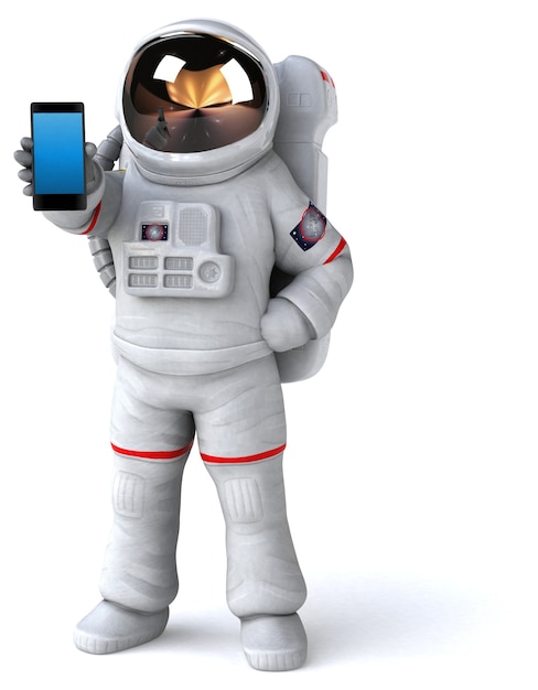 Funny astronaut 3D Illustration