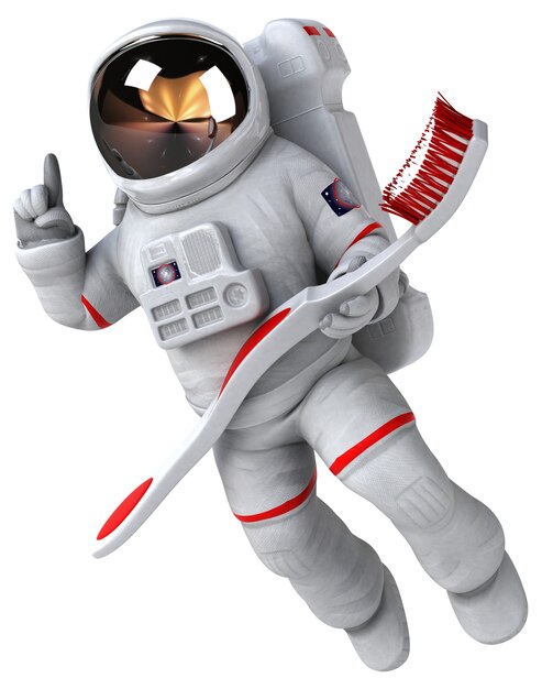 Funny astronaut 3D Illustration