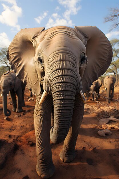 Funny baby elephant selfie photography close up