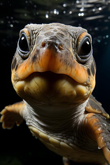 Funny Baby turtle selfie photography close up