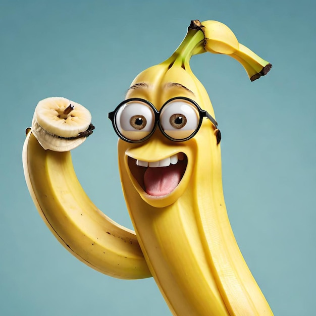 Foto una banana divertente.