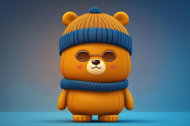 Funny bear cartoon character