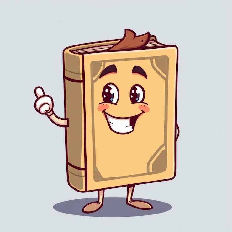Photo funny book retro mascot