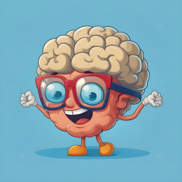 Photo funny brain emotions cartoon clipart