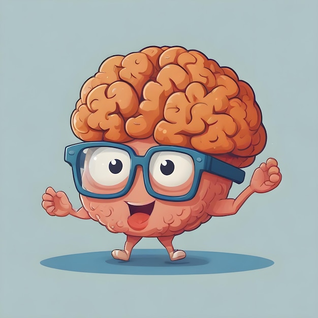 Photo funny brain emotions cartoon clipart