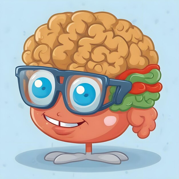 Photo funny brain emotions cartoon clipart