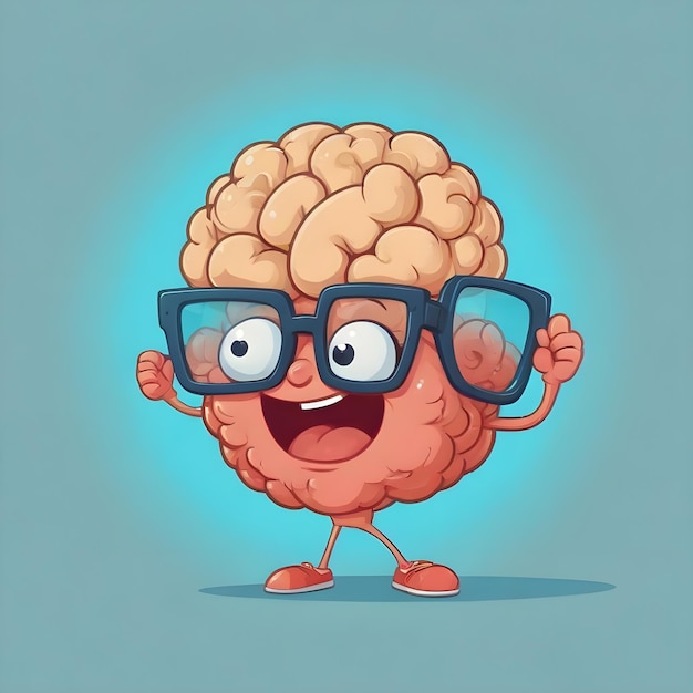 Photo funny brain emotions cartoon clipart
