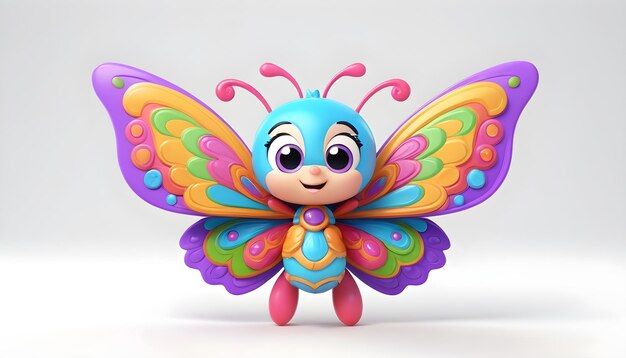 Funny butterfly cartoon character