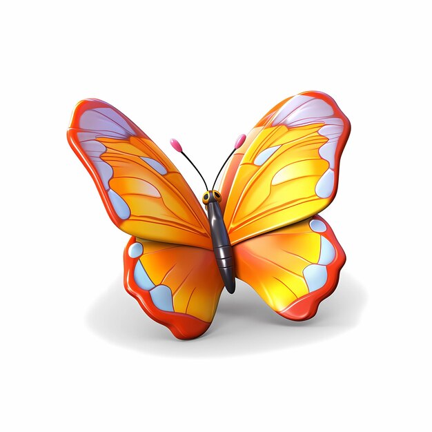 Photo funny cartoon animals 3d butterfly