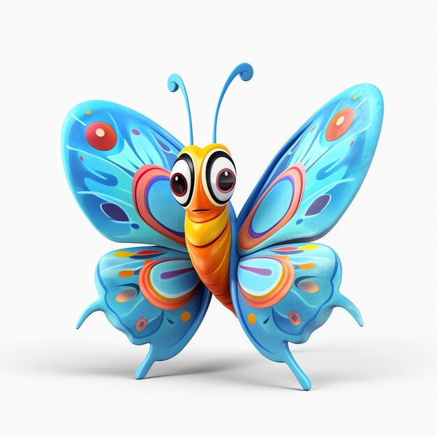 Photo funny cartoon animals 3d butterfly