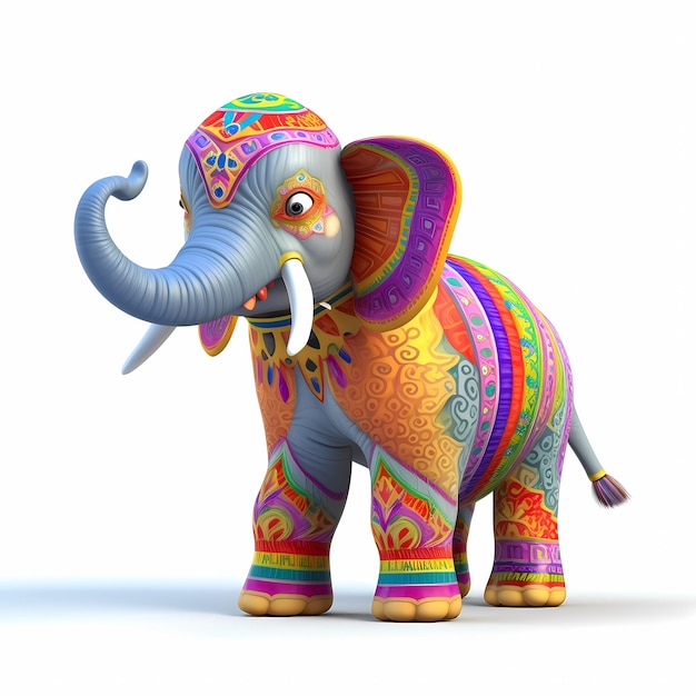 Photo funny cartoon character 3d animals elephant