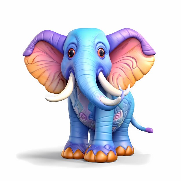 Photo funny cartoon character 3d animals elephant