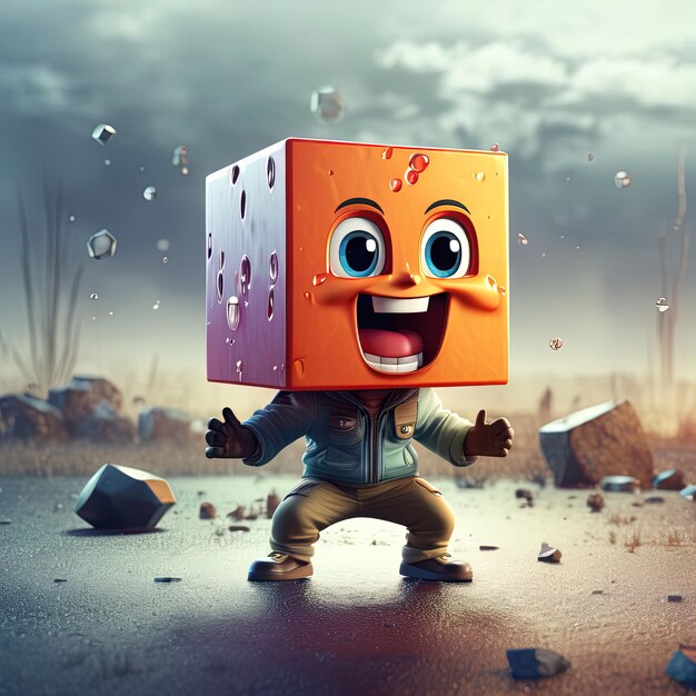 funny cartoon character playing with a dice