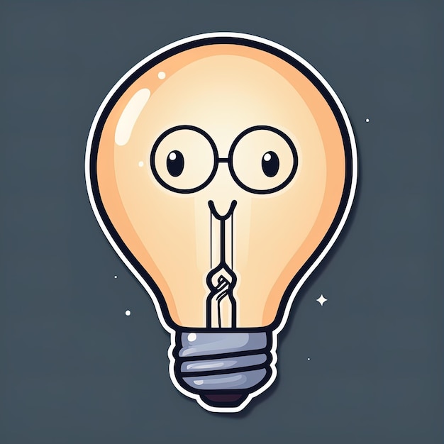 Photo funny cartoon light bulb with eyeglasses creative idea conceptlight bulb with eyeglasses and idea i