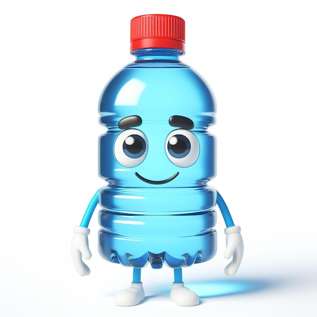 Funny cartoon water bottle World Water Day AI generated