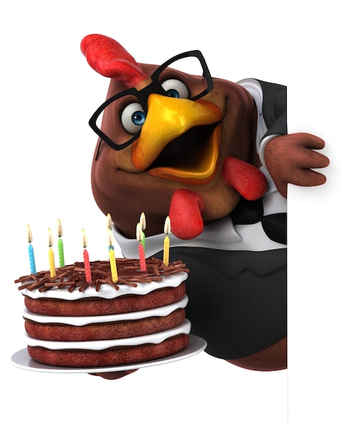 Funny chicken 3D Illustration