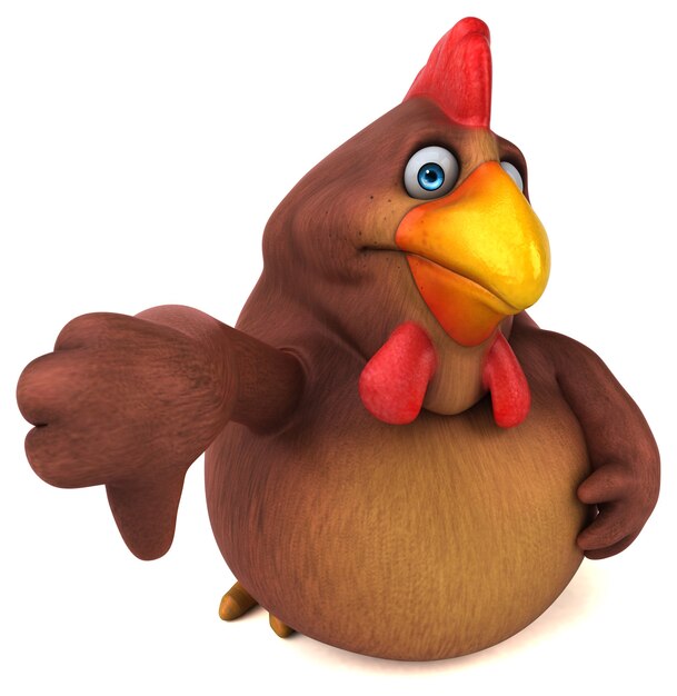 재미있는 닭 3D 그림