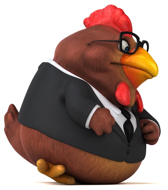 Funny chicken 3D Illustration