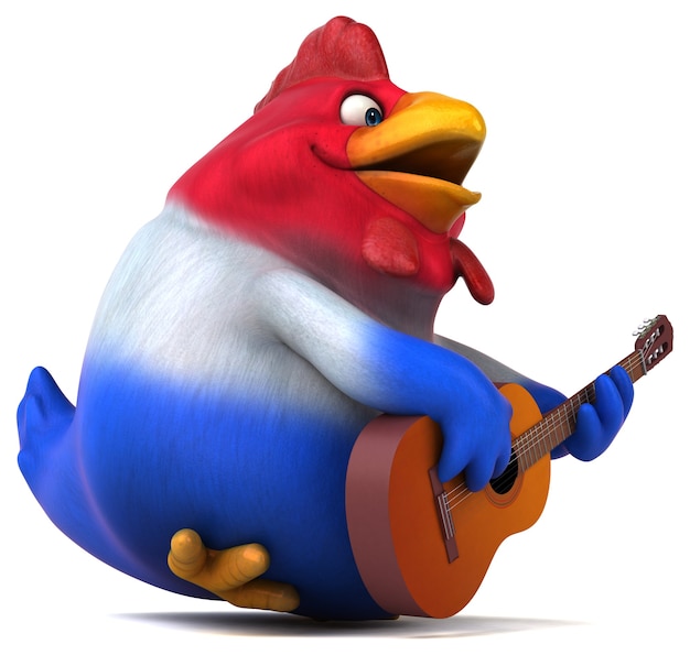 Funny chicken 3D Illustration