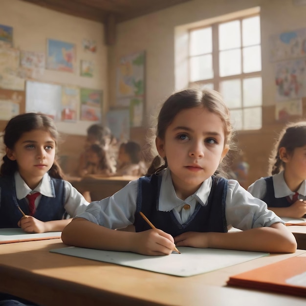 Funny children in a classroom