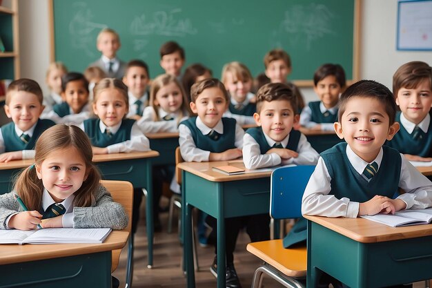 Funny children in a classroom