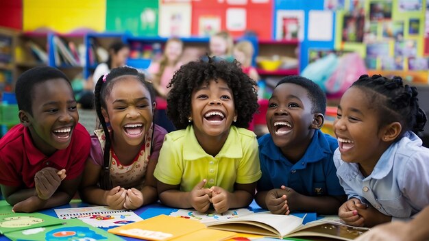 Funny children in a classroom