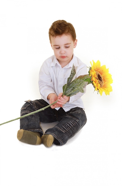 Funny children on white background