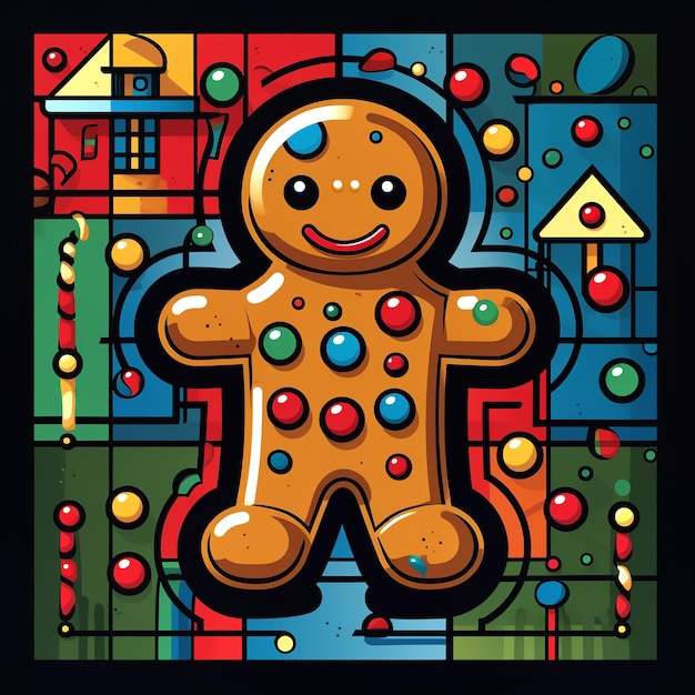 Photo funny christmas gingerbread clipart ai generated