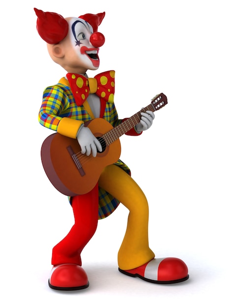 Funny clown 3D Illustration