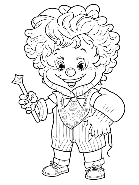 Funny clown coloring page