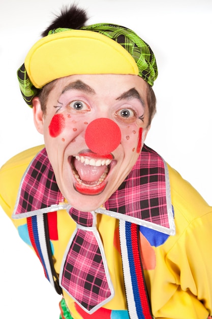 Photo funny clown isolated on white