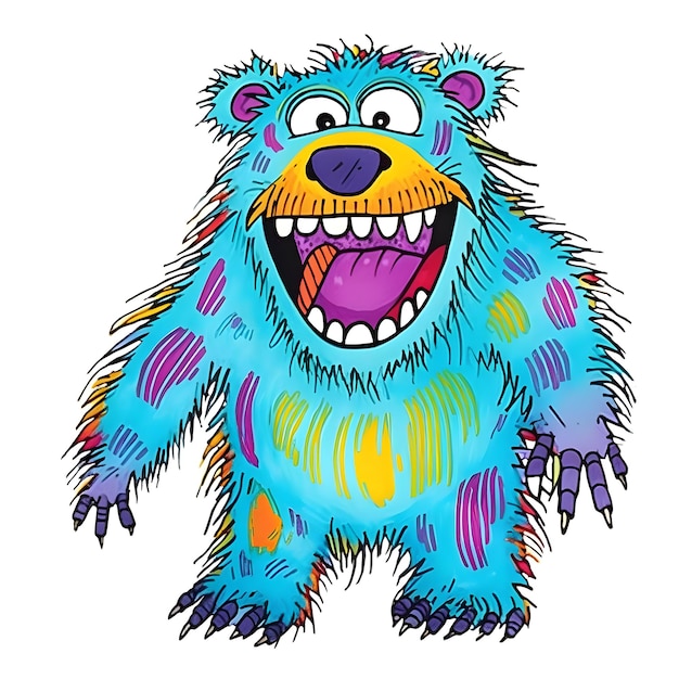 Funny colorful bear illustration