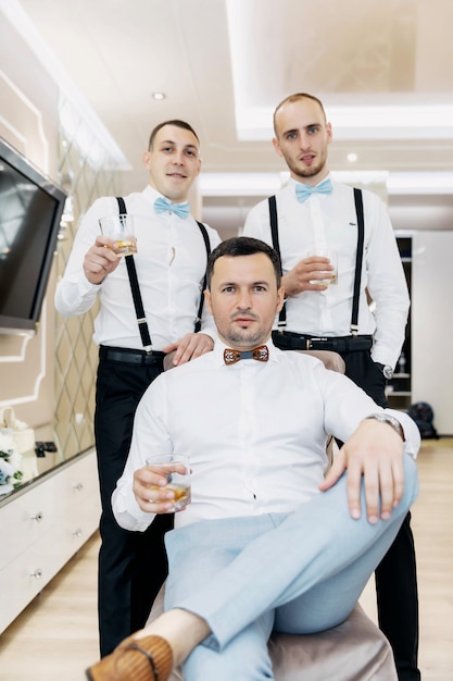 Funny colorful socks of groomsmen
