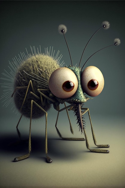 Funny comic mosquito