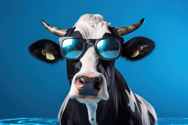 Funny Cow with Sunglasses