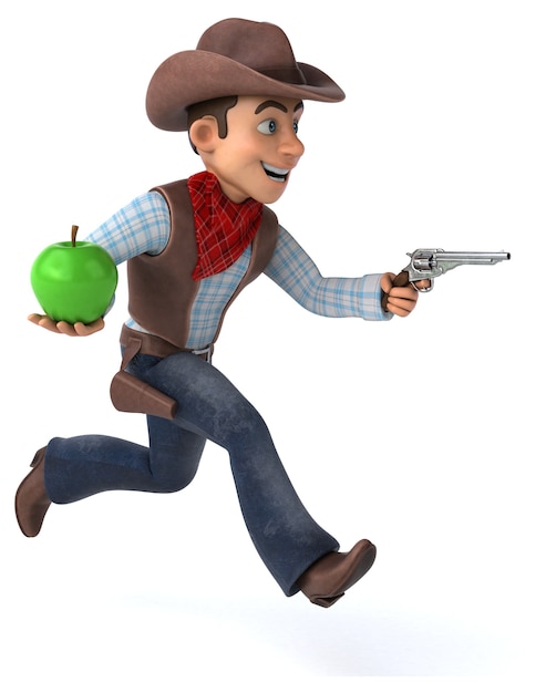 Funny Cowboy 3D Illustration