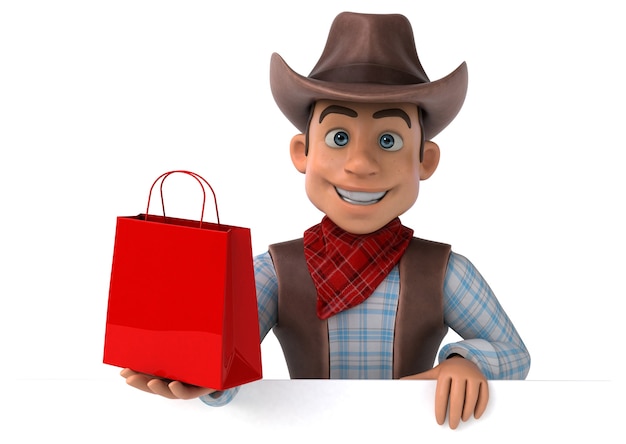 Funny Cowboy 3D Illustration