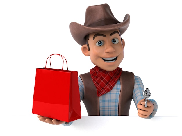 Funny Cowboy 3D Illustration