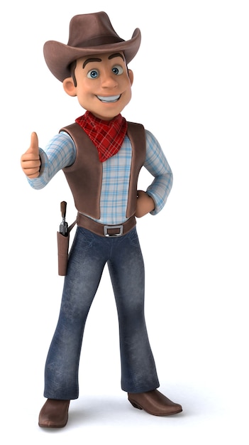 Funny Cowboy 3D Illustration