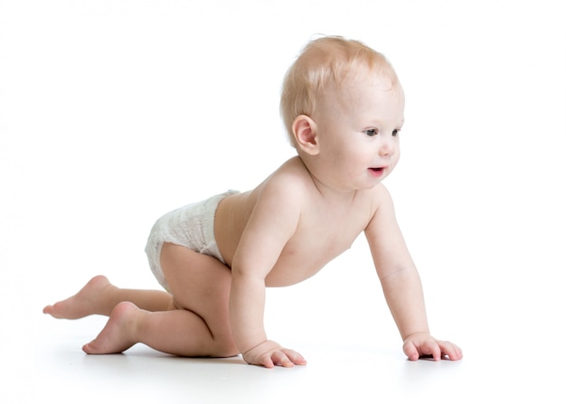 Funny crawling baby boy