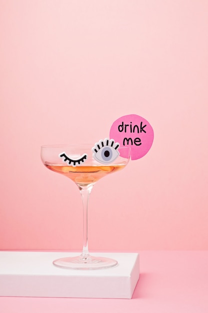 Funny cute cocktail glass with eyes