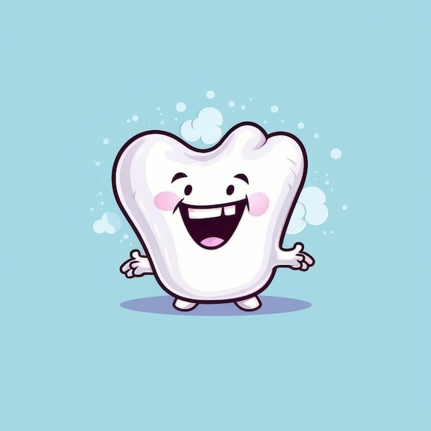 Funny and cute comicstyle teeth character Generative AI